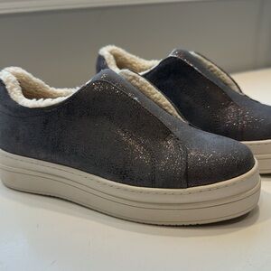 Like new with box. J/Slides pewter metallic NADA slip on shoe 6.5